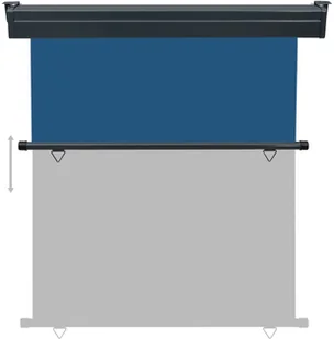 vidaXL Markiza boczna na balkon, 160 x 250 cm, niebieska vidaXL - Markizy - miniaturka - grafika 5