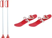 Sporty zimowe - akcesoria - Marmat Narty dziecięce z kijkami BIG FOOT 40cm Czerwon - miniaturka - grafika 1