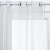 Zasłony - Atmosphera Zasłona okienna na przelotkach nowoczesna firana kolor biały z nadrukiem w kropki 140 x 240 cm B07TVYJ7JT - miniaturka - grafika 1