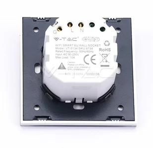 v-tac Gniazdo Szklane WiFi V-TAC Białe Amazon Alexa, Google Home, Nest VT-5134 - Systemy inteligentnych domów - miniaturka - grafika 3
