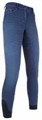 Bryczesy - HKM spodnie jeździeckie - brzuch Denim Easy - 3/4 Silkonbesatz, 140 - miniaturka - grafika 1
