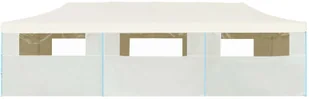 vidaXL Składany namiot z 8 ścianami bocznymi, 3 x 9 m, kremowy - Pawilony ogrodowe - miniaturka - grafika 5