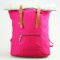 Plecaki - MeyProducts MeyProducts Plecak różowo-szary wewnętrzna kieszeń na laptopa 13" bawełna torba z zamkiem błyskawicznym biznesowa czas wolny sport zakupy zakupy kobiety 1014582 - miniaturka - grafika 1