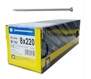 Wkręt ciesielski Cps 8x220 pełny gwint łeb Stożek - Wkręty - miniaturka - grafika 3