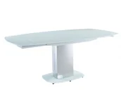Stoły - Unique Vente Stół do jadalni rozkładany TALICIA - Szkło hartowane i metal - Dla 6 8 osób - Kolor biały - miniaturka - grafika 1