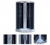 Kabiny z hydromasażem - Kabina prysznicowa półokrągła zabudowana 90x90 WSH-302B WSH-302B - miniaturka - grafika 1