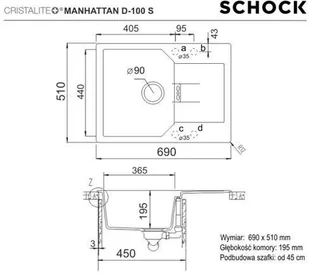 Schock Manhattan D-100S Asphalt - Zlewozmywaki - miniaturka - grafika 3
