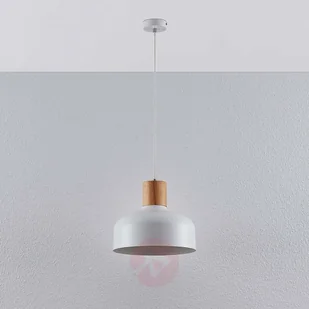 Lampenwelt com Lampa wisząca Carlise z elementem drewnianym - Lampy sufitowe - miniaturka - grafika 5