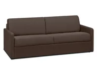 Sofy i kanapy - Vente-Unique 4-osobowa kanapa z ekspresowym mechanizmem rozkładania z tkaniny CALIFE - Kolor: czekoladowy - Wymiary miejsca do spania: 160 cm - Materac 14 cm - miniaturka - grafika 1
