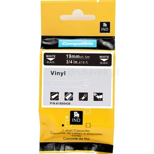DYMO strefadrukarek.pl Taśma 1805436 winylowa 19mm x 5.5m czarna biały nadruk - zamiennik | OSZCZĘDZAJ DO 80% - ZADZWOŃ! 730811399 PROMOCJA! RH-1805436 - Dodatki do drukarek i skanerów - miniaturka - grafika 3