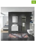 Dywaniki łazienkowe - Colorful Cotton Colorful Cotton Dywaniki łazienkowe (2 szt.) w kolorze szaro-jasnoróżowo-błękitnym - miniaturka - grafika 1