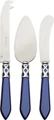 Noże kuchenne - Bugatti ALC2 M-n4283 Aladdin, 3-częściowy komplet sztućców noże do sera/ABS Niebieski ze stali nierdzewnej 30,5 x 14 x 3 cm ALC2M-N4283 - miniaturka - grafika 1