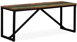 vidaXL Ławka z drewna odzyskanego, 110x35x45 cm vidaXL - Ławki do przedpokoju - miniaturka - grafika 8