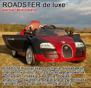 Super-Toys   ROADSTER Z RĄCZKĄ DO PCHANIA, LAKIEROWANY NOWOŚĆ/1188 JE-1188-CZERWONY - Pojazdy elektryczne dla dzieci - miniaturka - grafika 3