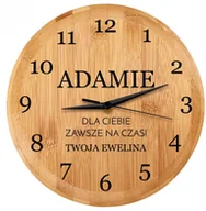 Zegary - Murrano Zegar Ścienny Bambusowy Z Nadrukiem Dla Pary ZGR-UV-028 - miniaturka - grafika 1