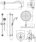 Stelaże i zestawy podtynkowe do WC - Omnires SYSAM20GL SYSAM20GL ARMANCE system prysznicowy podtynkowy złoty - miniaturka - grafika 1