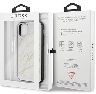 Guess Marble Glass Gold Glitter Etui iPhone 11 Pro Max biały 10_15939 - Etui i futerały do telefonów - miniaturka - grafika 8
