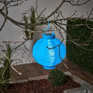 Best Season Solarny lampion LED Jerrit 20 cm, niebieski - Lampy ogrodowe - miniaturka - grafika 3