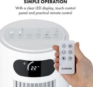 Klarstein Skyscraper Frost, chłodnica powietrza, 45 W, 7 l, 2 wkłady chłodzące, przenośny ACO4-SkyscraperFrstW - Klimatory - miniaturka - grafika 8