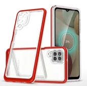 Etui i futerały do telefonów - Hurtel Clear 3in1 etui do Samsung Galaxy A22 4G żelowy pokrowiec z ramką czerwony - miniaturka - grafika 1