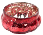 Świeczniki - Insideretail insider etail Wedding Teal Skating Holders Red, szkło, czerwona, 7 x 7 x 7 cm, 48-jednostek 500841-48RED-HP - miniaturka - grafika 1