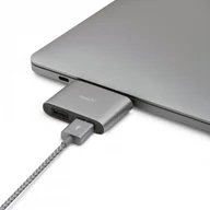 Części i akcesoria do laptopów - Moshi USB-C to Dual USB-A Adapter Space Gray | MacBook 99MO084214 - miniaturka - grafika 1