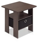 Szafki nocne - Furinno FURINNO Andrey Bin Drawer Nightstand End Table - miniaturka - grafika 1