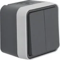 Wyłączniki światła i elektryczne - Berker Łącznik świecznikowy przyciskowy osobne zaciski wejściowe kompletny IP55 szary W 1 50753515 - miniaturka - grafika 1
