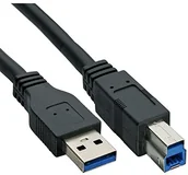 Kable USB - InLine 35303 USB 3.0 kabel, A do B, czarny, 0,3 m 35303 - miniaturka - grafika 1