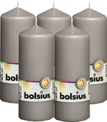 Świece - Bolsius Świeca pieńkowa walec 42H 15CM 5szt CIEPŁY SZARY BOLSIUS1133 - miniaturka - grafika 1