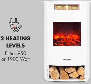 Klarstein Klarstein Bormio WH, kominek elektryczny, 950/1900 W, termostat, timer tygodniowy, biały FP9-Bormio W - Kominki elektryczne Klarstein Klarstein Bormio WH, kominek elektryczny, 950/1900 W, termostat, timer tygodniowy, biały FP9-Bormio W - Kominki elektryczne - miniaturka - grafika 3