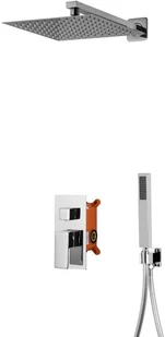 Corsn DESZCZOWNICA 25x25 cm-Prysznicowy zestaw podtynkowy ,CHROM Z01MCH ADOUR - Deszczownice - miniaturka - grafika 2