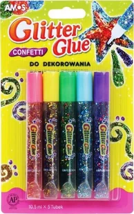Amos Klej z brokatem Konfetti 5 kolorów WIKR-064252 WIKR-064252 - Kleje biurowe - miniaturka - grafika 3