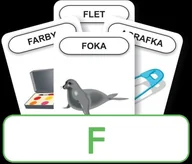 Gry karciane - Komlogo Komlogo, karty Logopedyczny Piotruś Część XIX: głoska F - miniaturka - grafika 1