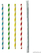 Słomki do napojów - PapStar Slomki z papieru pure, śr. 6 mm , 20 cm, paleta barw, Stripes, pojedynczo pak. 100 szt. 87514 - miniaturka - grafika 1