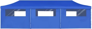 vidaXL Składany namiot z 8 ścianami bocznymi, 3 x 9 m, niebieski - Pawilony ogrodowe - miniaturka - grafika 7