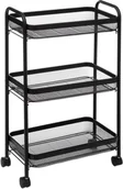 Wózki kuchenne - 5five Simply Smart Wózek kuchenny na kółkach MAYAJ 3 poziomy czarny 169233 - miniaturka - grafika 1