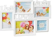 Ramki na zdjęcia - Relaxdays ramka na zdjęcia Live Love Laugh, ramki na zdjęcia do 5 obrazy w różnych rozmiarach, 3d Collage, rożne. Kolory 10021999_49 - miniaturka - grafika 1