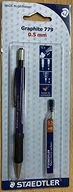 Ołówki - Staedtler 7795 abk25d ołówek automatyczny Graphite Staedtler 1 ST przyboru Tin (wypełnione HB) gratis z chwytem B-ołówków, wkład o średnicy 0,5 MM, kolor: czarny, kartę blistrową 4007817779071 - miniaturka - grafika 1