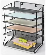 Systemy ekspozycyjne i znaki informacyjne - Q-CONNECT Sorter na dokumenty Office Set, metalowy, 6 półek, czarny KF17289 - miniaturka - grafika 1