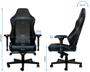 noblechairs Fotel gamingowy noblechairs HERO czarny złote obszycie NBL-HRO-PU-GOL - Fotele gamingowe - miniaturka - grafika 2