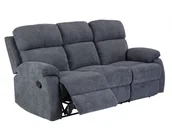 Sofy i kanapy - Vente-Unique Sofa 3-osobowa TOLZANO z tkaniny, z funkcją relaksu kolor antracytowy - miniaturka - grafika 1