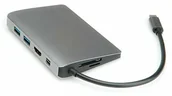 Huby USB - Roline Stacja dokująca USB typu C | HDMI 4K, MiniDP, 2 x USB 3.1 Gen 1, Audio, LAN, PD, czytnik kart | szybkie i łatwe połączenie z urządzeniami peryferyjnymi w miejscu pracy 12.02.1021 - miniaturka - grafika 1
