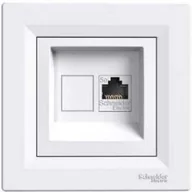 Gniazdka elektryczne - Schneider Asfora gniazdo komputerowe podtynkowe pojedyncze RJ45 kategoria 5e z ramką białe EPH4300121 - miniaturka - grafika 1