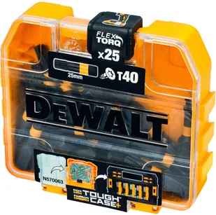 DeWALT zestaw 25 szt. końcówek udarowych TX40/25mm, IMPACT Torison, 1/4", Small Bulk Storage, Dewalt [DT70559T] DT70559T-QZ - Nasadki do elektronarzędzi - miniaturka - grafika 2