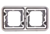 Klawisze i ramki - Hager Polo sp. z o.o. Berker W.1 Ramka podwójna pozioma do montażu podtynkowego IP55 szary 13293505 - miniaturka - grafika 1
