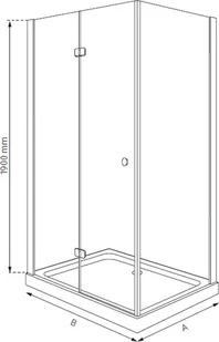 Durasan Livorno SQUARE ND 100x80 - Kabiny prysznicowe - miniaturka - grafika 2