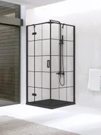 Kabiny prysznicowe - New Trendy New Renoma Black 90x90 lewy D-0273A - miniaturka - grafika 1