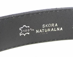 PolskaGalanteria.pl Pasek Męski Skórzany Oficer PolskaGalanteria Skóra Licowa CZARNY SZYTY CIENKĄ CZARNĄ NITKĄ 95 cm / 115 cm - Paski - miniaturka - grafika 6