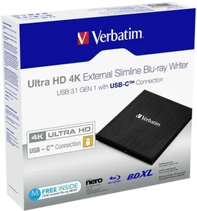 Verbatim DVW  EXT. Slimline USB3.1 Typ C 4K nagrywarka Blu-ray do sprzedaży zewnętrznej - Nośniki danych - miniaturka - grafika 6